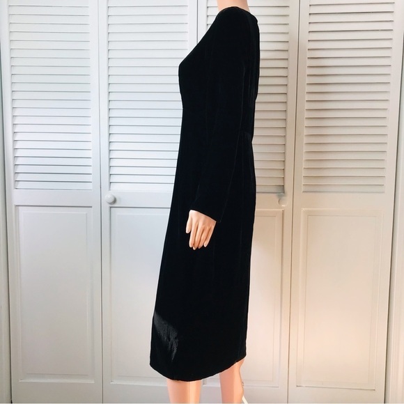 New FOR LOVE & LEMONS Collette Black Velvet Midi Dress Size Large - Picture 5 of 10